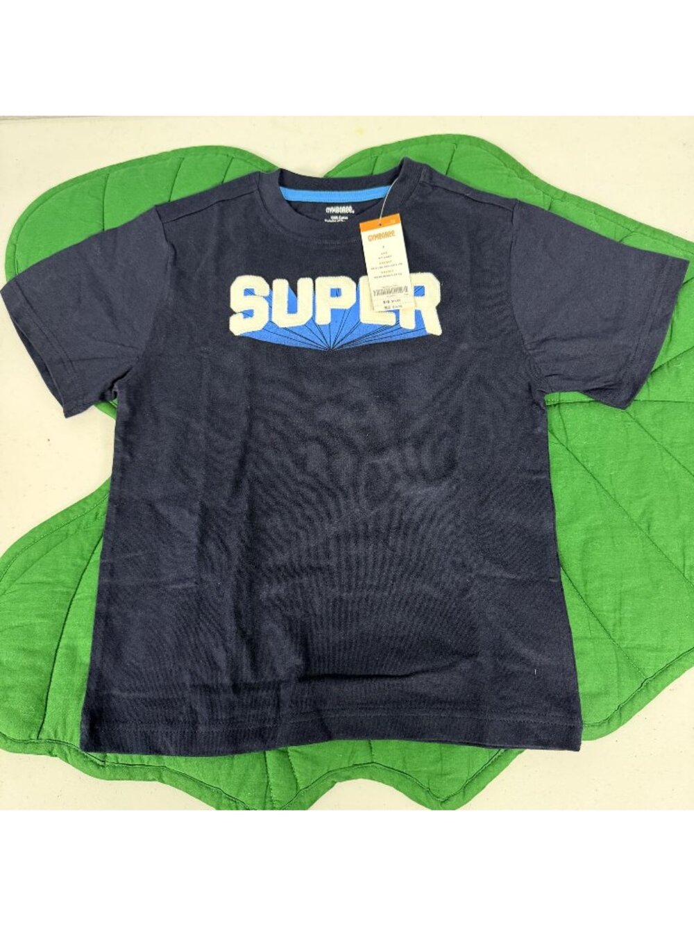 Gymboree Boys 7 Super Applique Short Sleeve Tee Navy Blue Tshirt